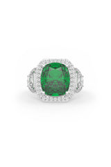 Emerald Majesty Halo Ring