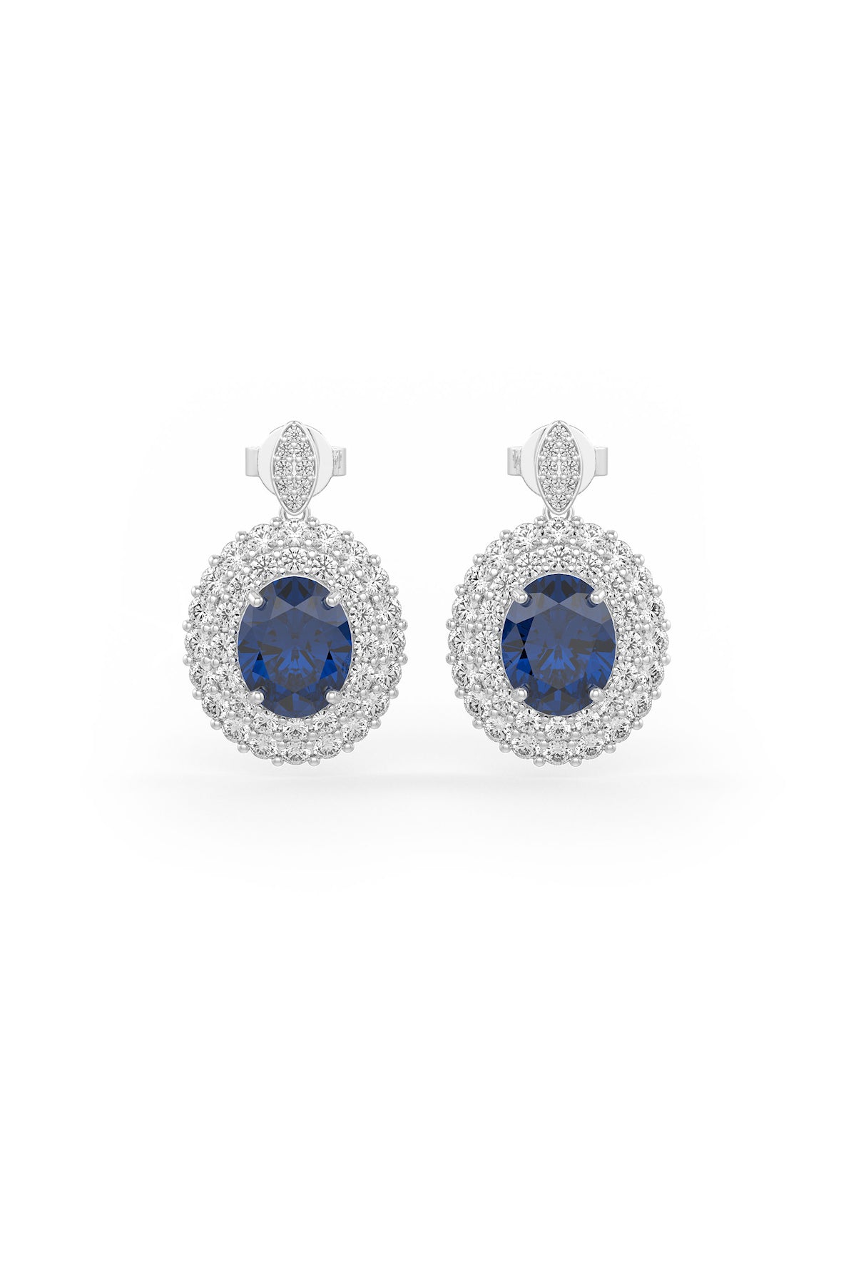 Twilight Sparkle Statement Earrings in Blue Sapphire