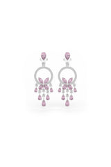 Pink Grapevine Tear Dangler Earrings