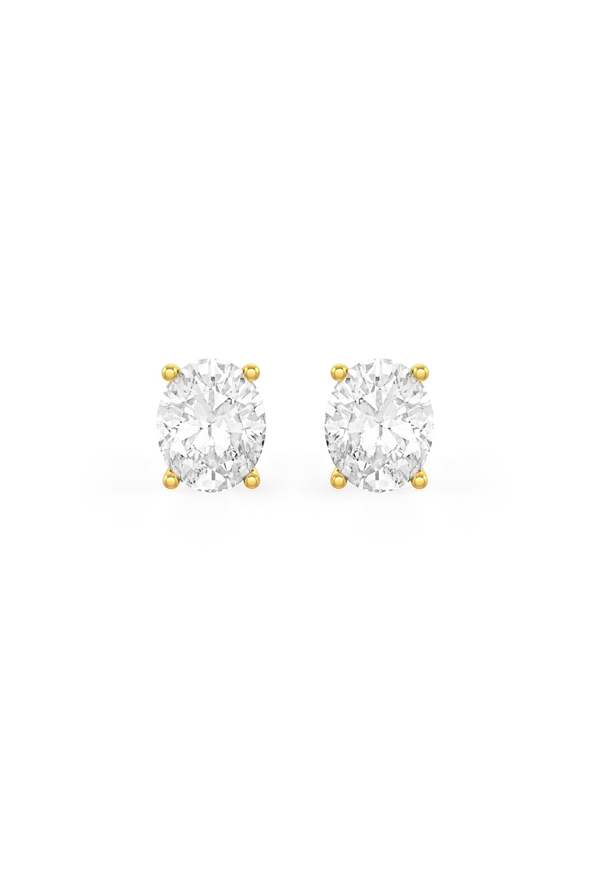 Oval Shaped 8x10mm Solitaire Stud Earrings