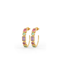 Sunset Mosaic Hoop Earrings