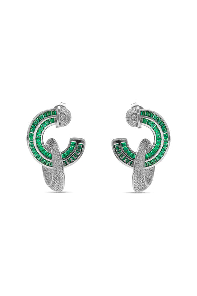 Emerald Green Forest Loop Dangler Earrings