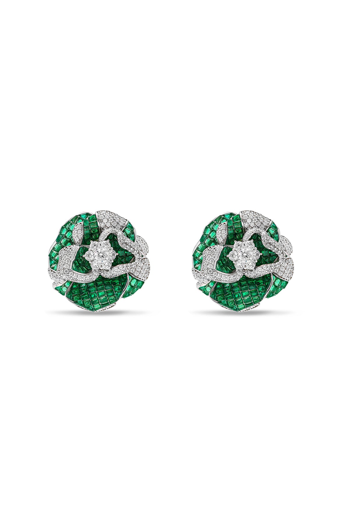 Wildflower Emerald Green Whispers Stud Earrings