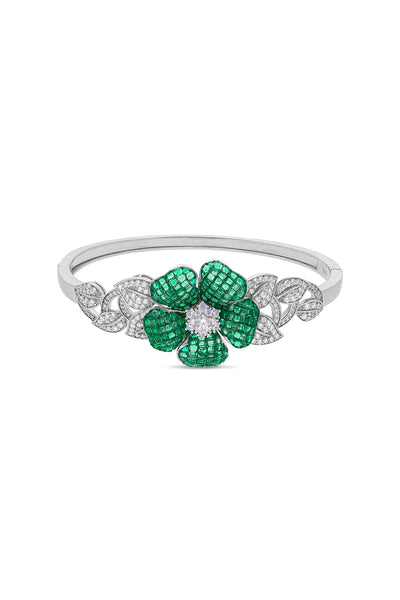 Emerald Green Enchanted Grove Blossom Cuff Bracelet