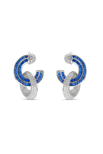 Blue Sapphire Forest Loop Dangler Earrings