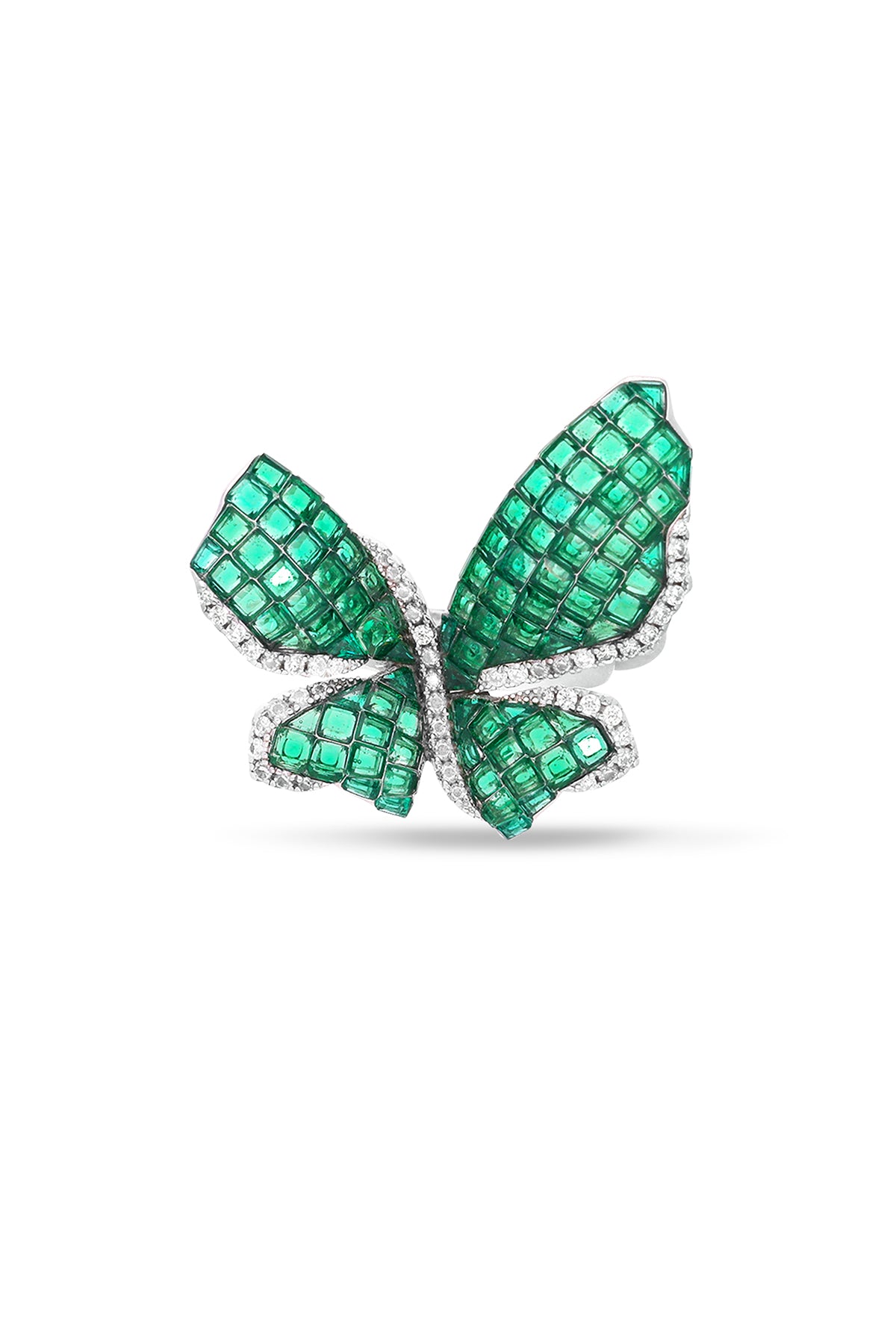 Mystical Emerald Green Butterfly Statement Ring