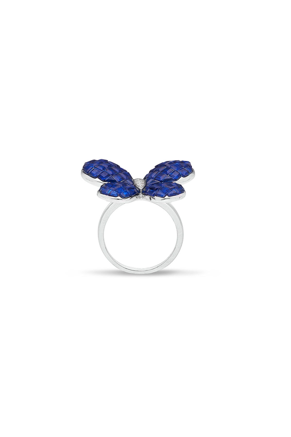 Fluttering Wings Blue Sapphire Ring
