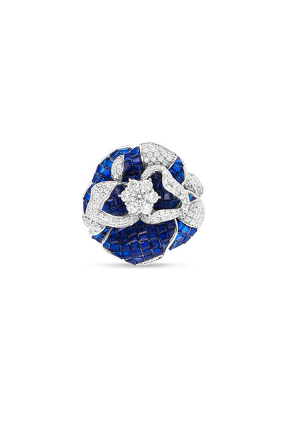 Blue Sapphire Wildflower Whispers Ring