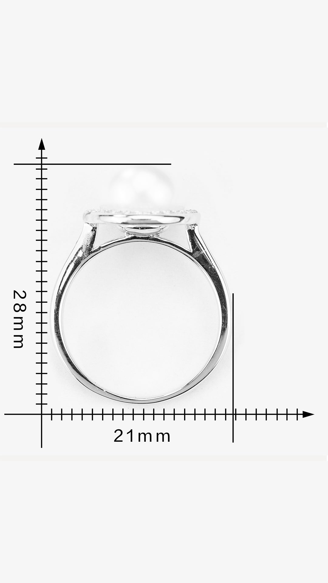 Elegant Half Halo Pearl Ring