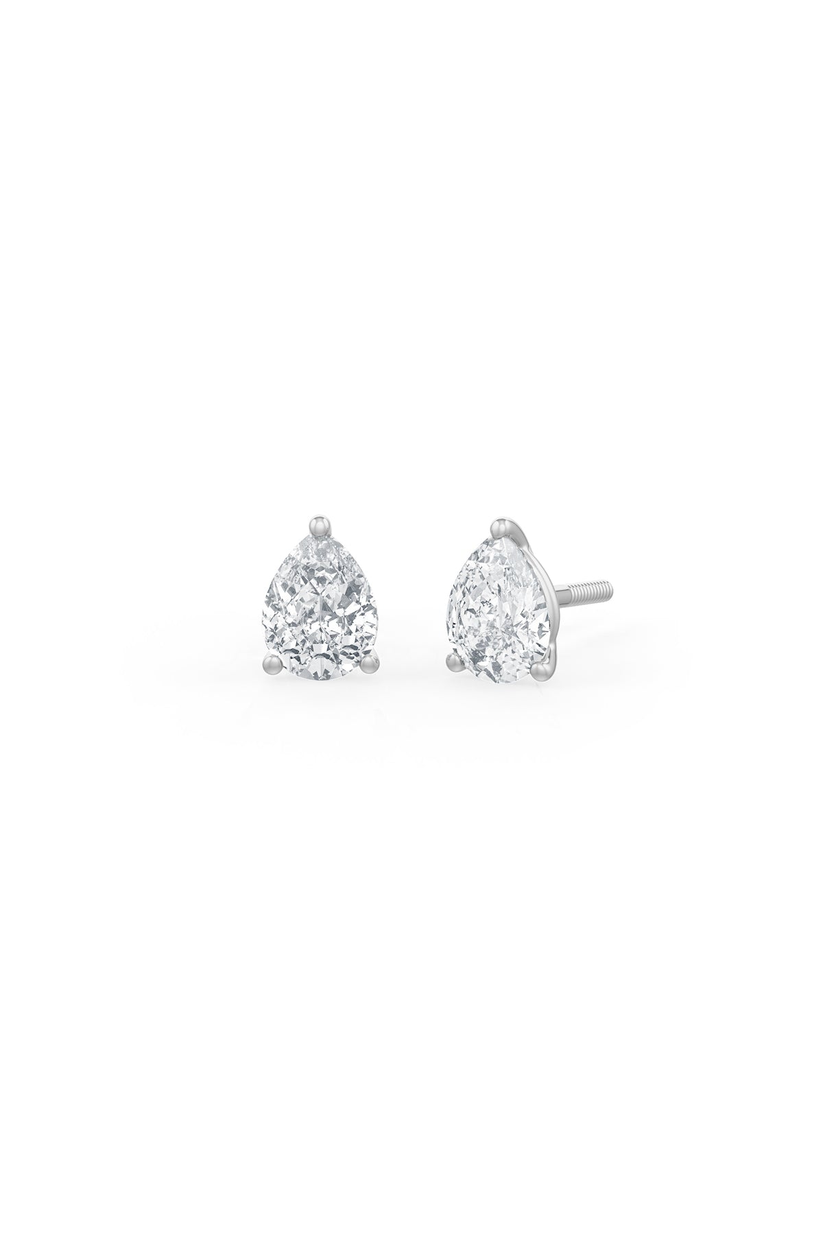 Pear Shaped 6x8mm Solitaire Stud Earrings