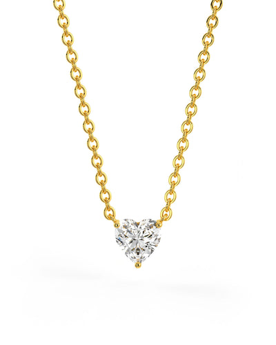 Heart Shaped Solitaire Pendant With Chain