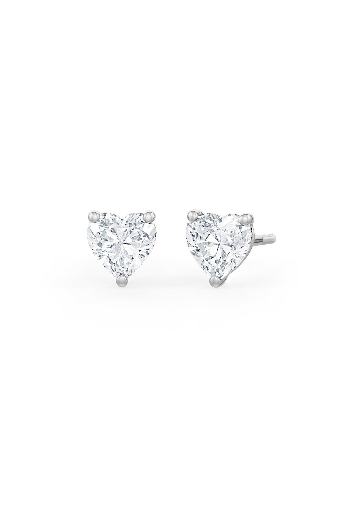 Heart Shaped 8x8mm Solitaire Stud Earrings