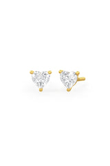 Heart Shaped 6x6mm Solitaire Stud Earrings