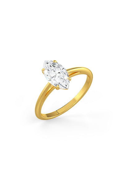 Marquise Shaped Solitaire Engagement Ring