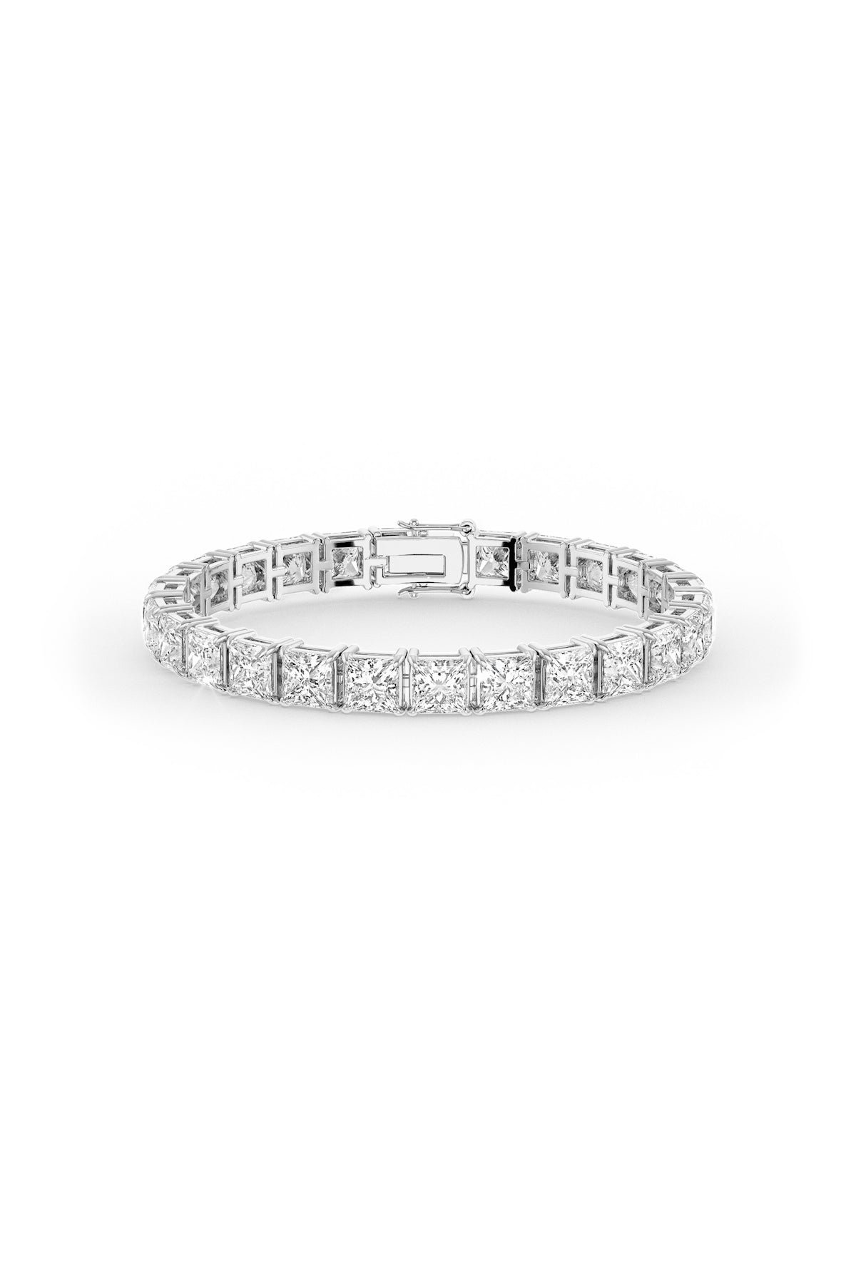 Square Shaped Solitaire Tennis Bracelet