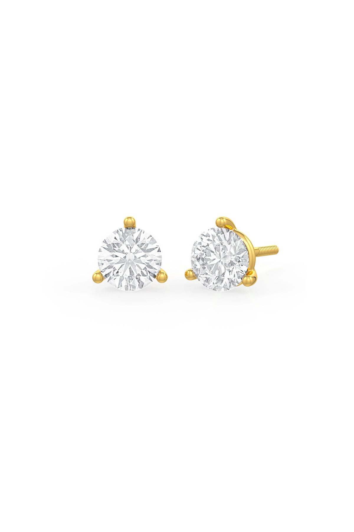 Brilliant Round Shaped 8mm Solitaire Stud Earrings