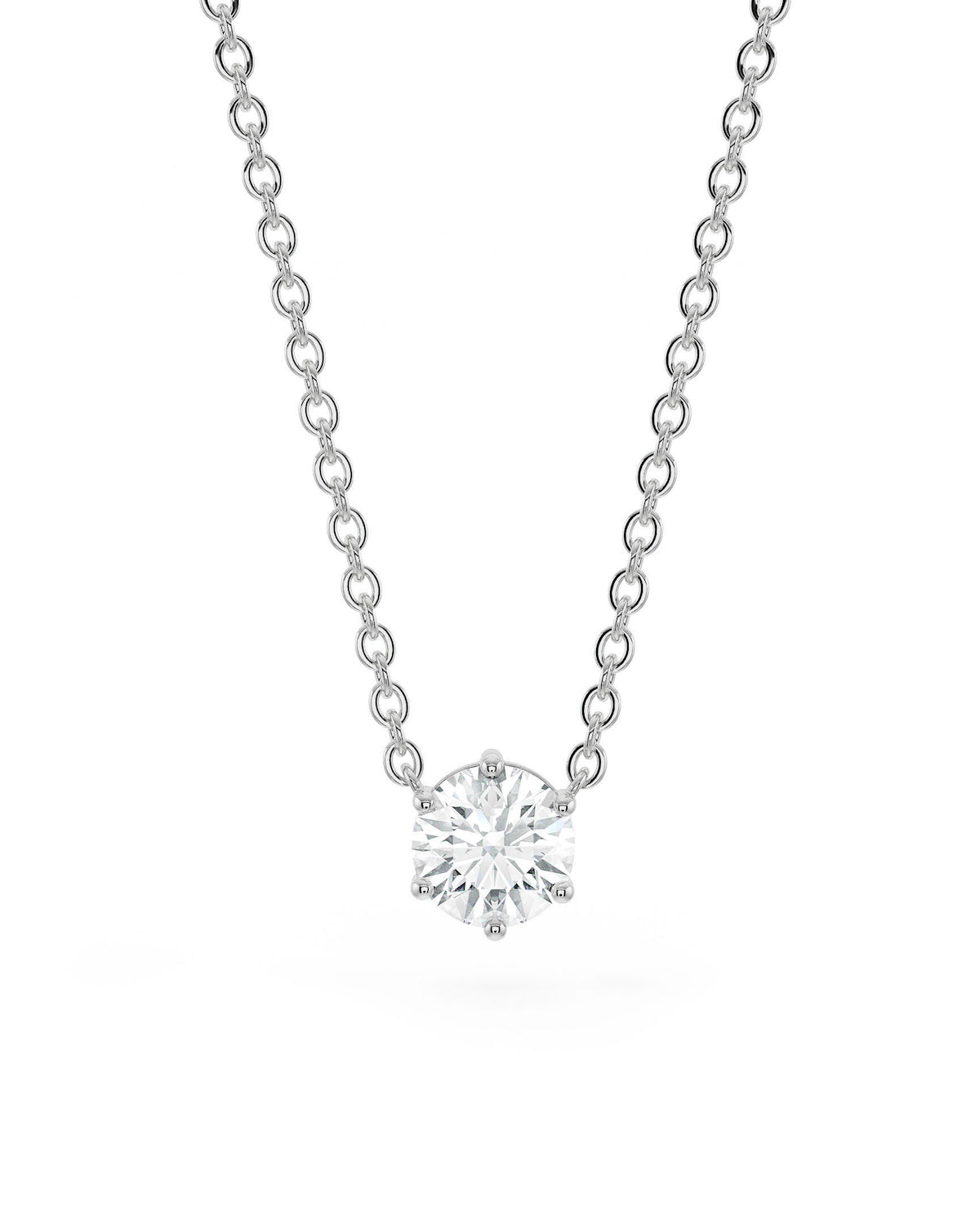 Brilliant Round Shaped Solitaire Pendant With Chain