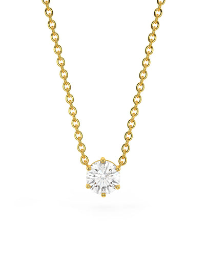 Brilliant Round Shaped Solitaire Pendant With Chain
