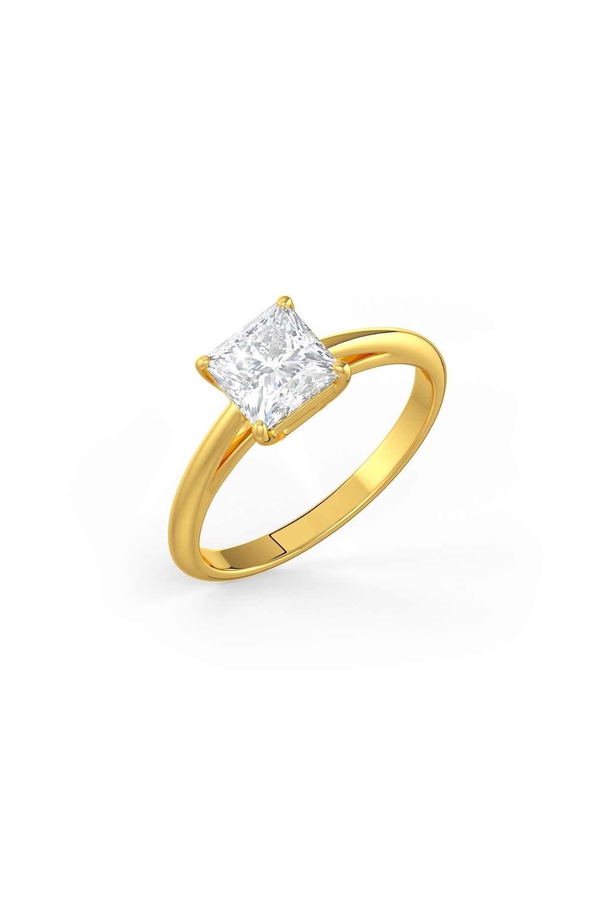 Square Shaped 6x6mm Solitaire Engagement Ring