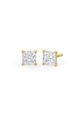 Square Shaped 6x6mm Solitaire Stud Earrings