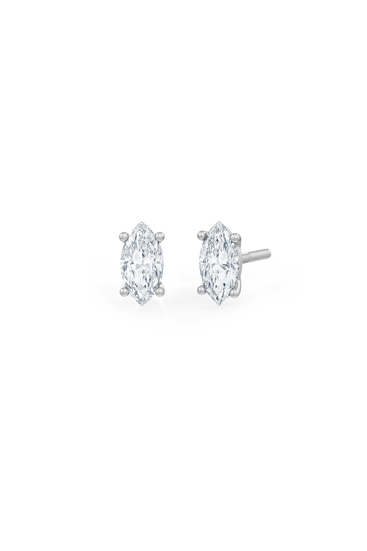 Marquise Shaped 4x8mm Solitaire Stud Earrings