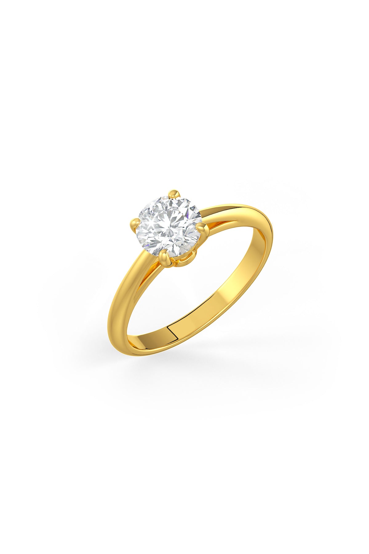 Brilliant Round Shaped 6mm Solitaire Engagement Ring