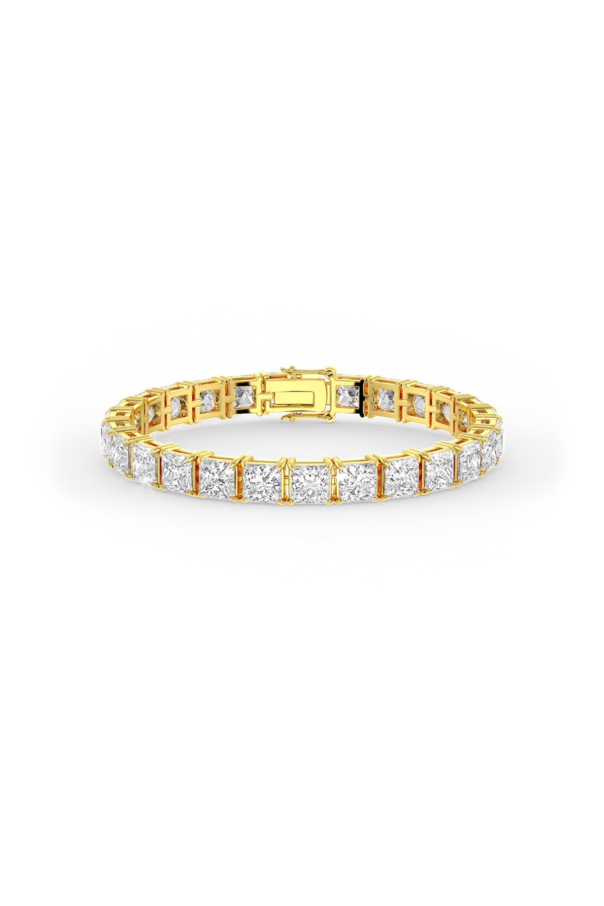 Square Shaped Solitaire Tennis Bracelet