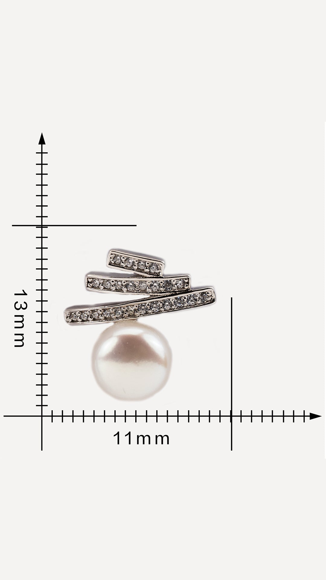 Glamourous Rhodium Pearl Drop Earrings