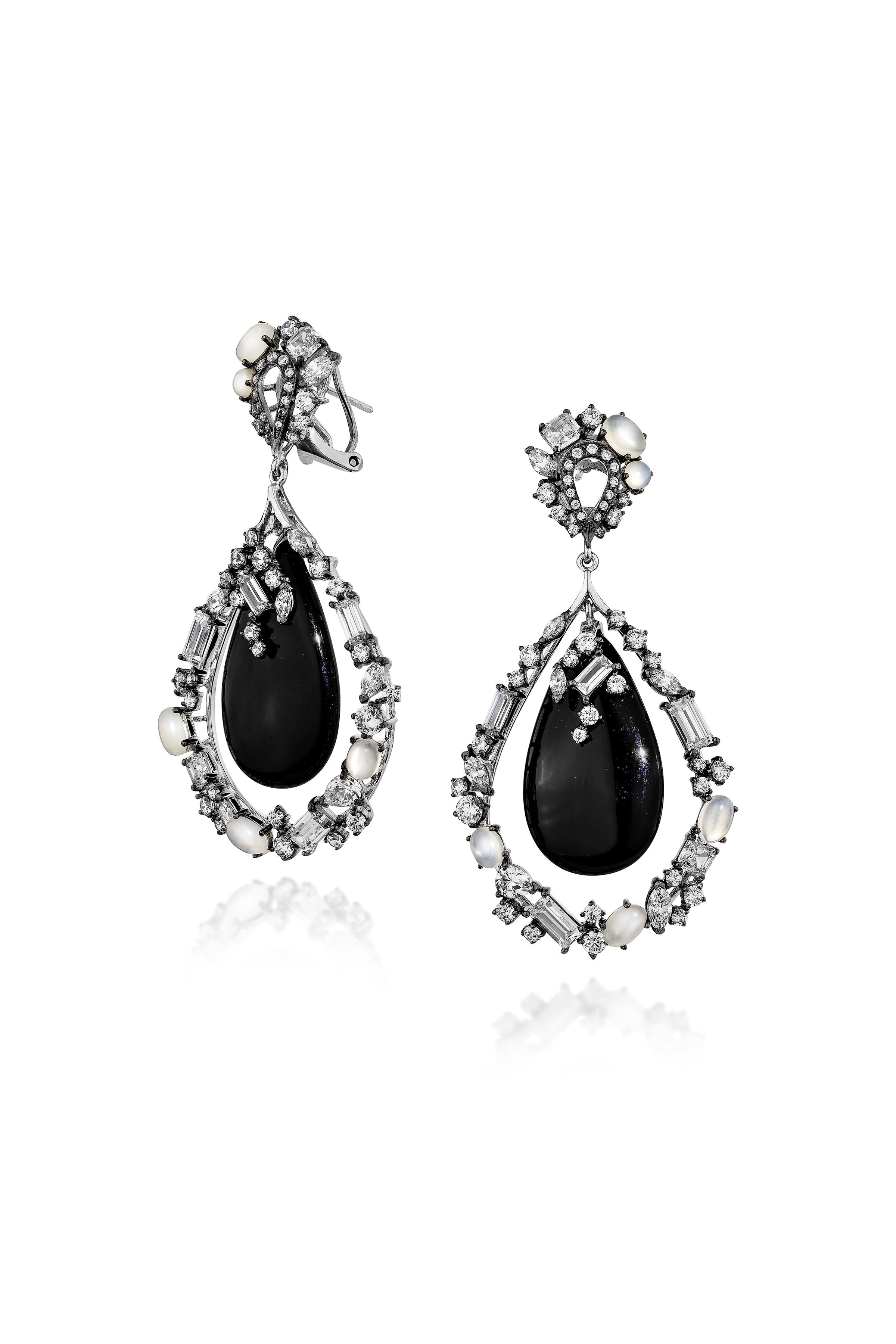 Ornate Onyx Dangler Earrings