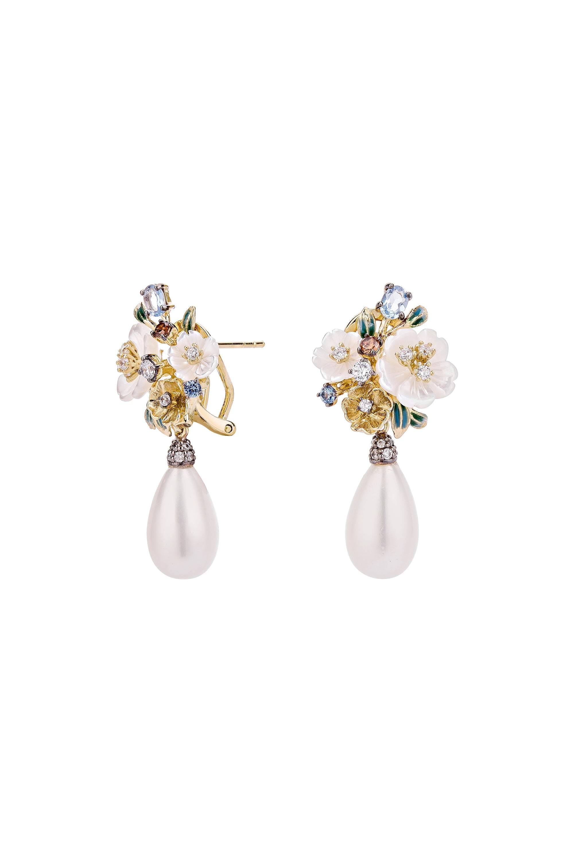 Pearl Bloom Drop Earrings