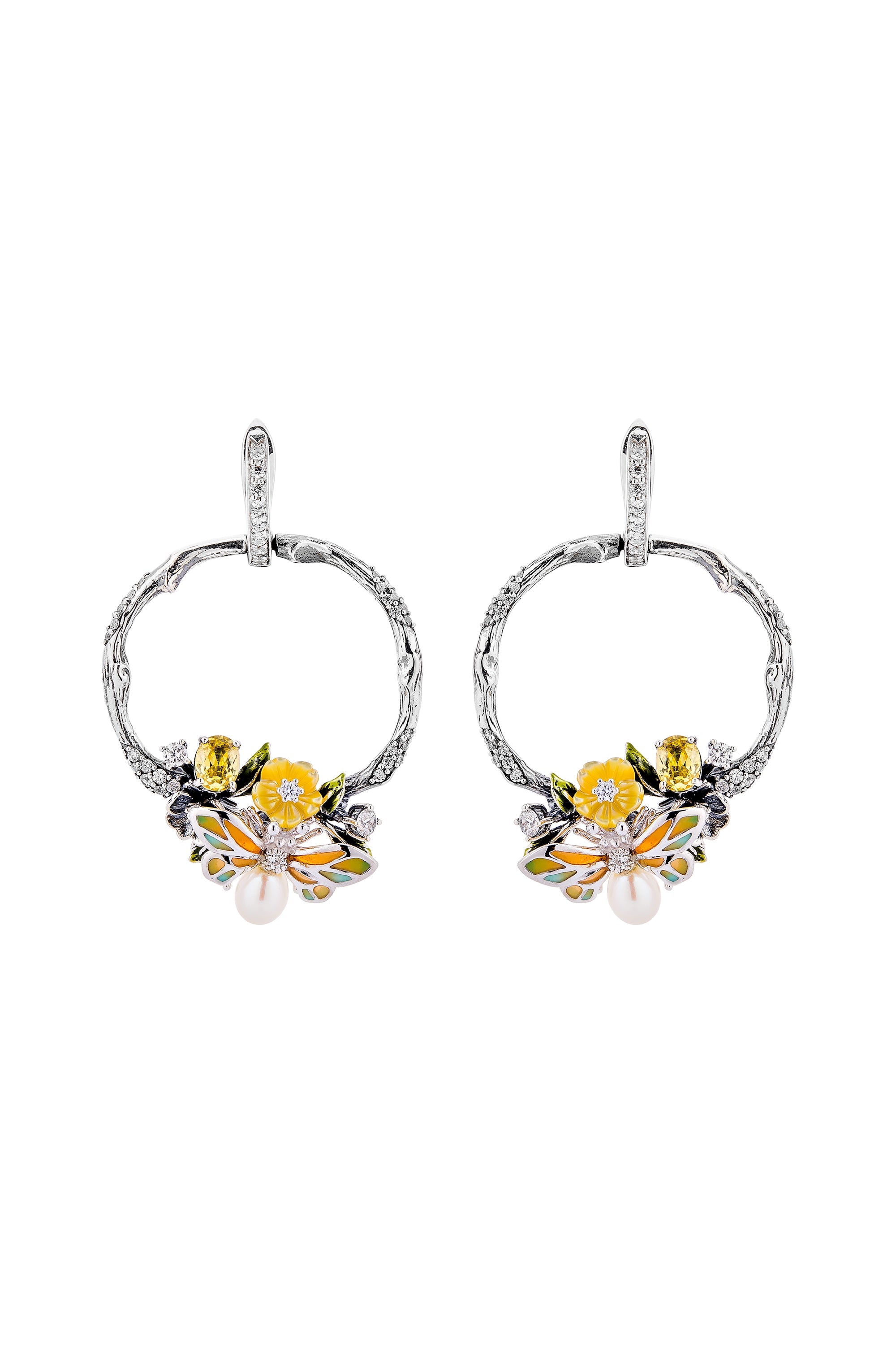 Wildflower Serenade Hoop Earrings 

