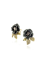 Verdant Rose Vine Stud Earrings