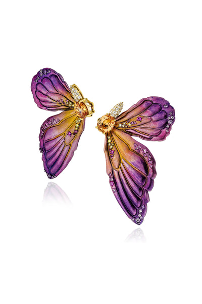 Purple Mystic Butterfly Large Wing Earrings