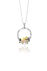 Yellow Wildflower Serenade Pendant With Silver Chain