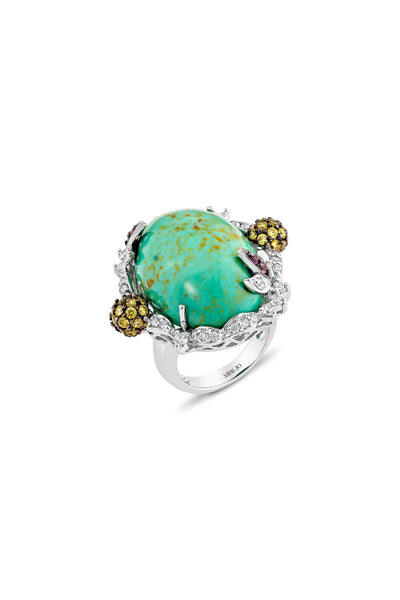 Turquoise Oceanic Allure Cocktail Ring