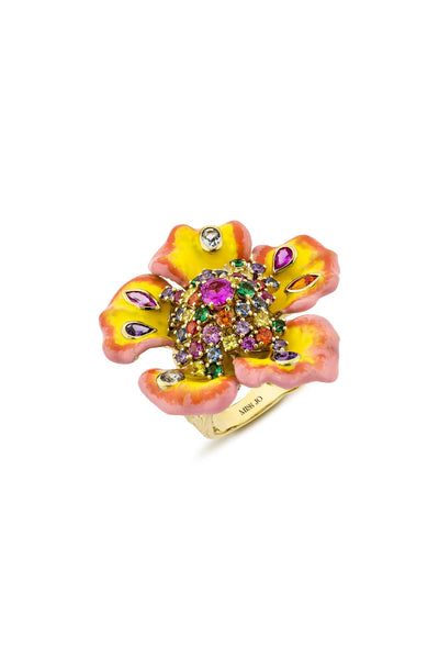 Yellow Petal Splendour Cocktail Ring