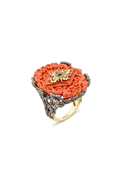 Orange Garden Luster Cocktail Ring