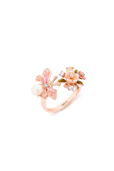 Pink Wildflower Serenade Cocktail Ring