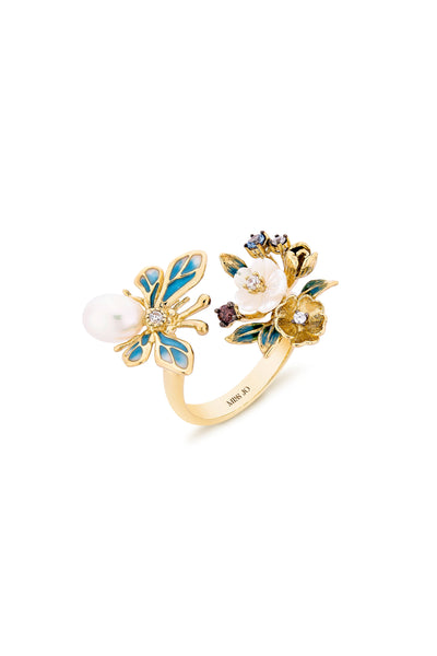 Blue Wildflower Serenade Cocktail Ring