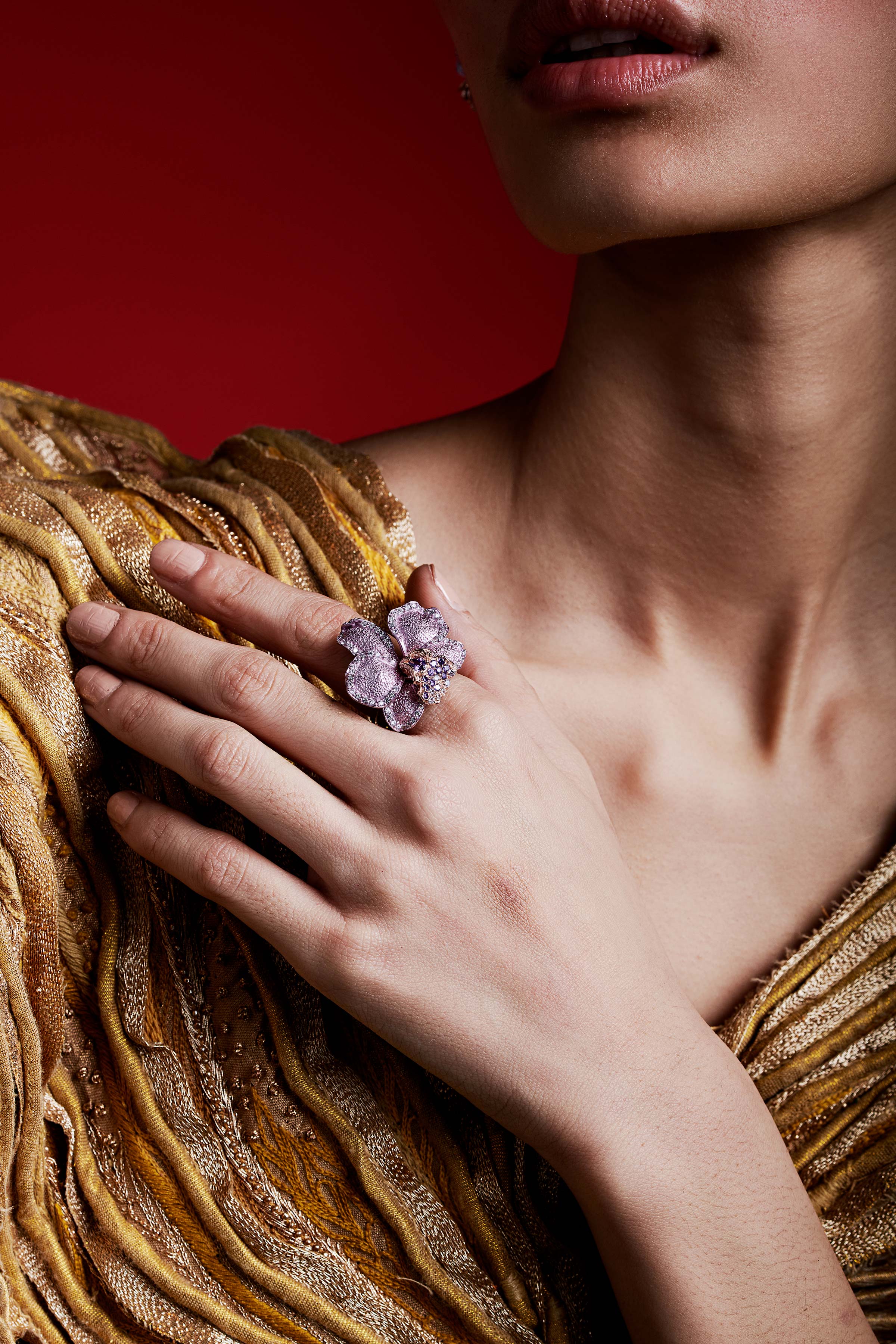 Orchid Whispers Cocktail Ring