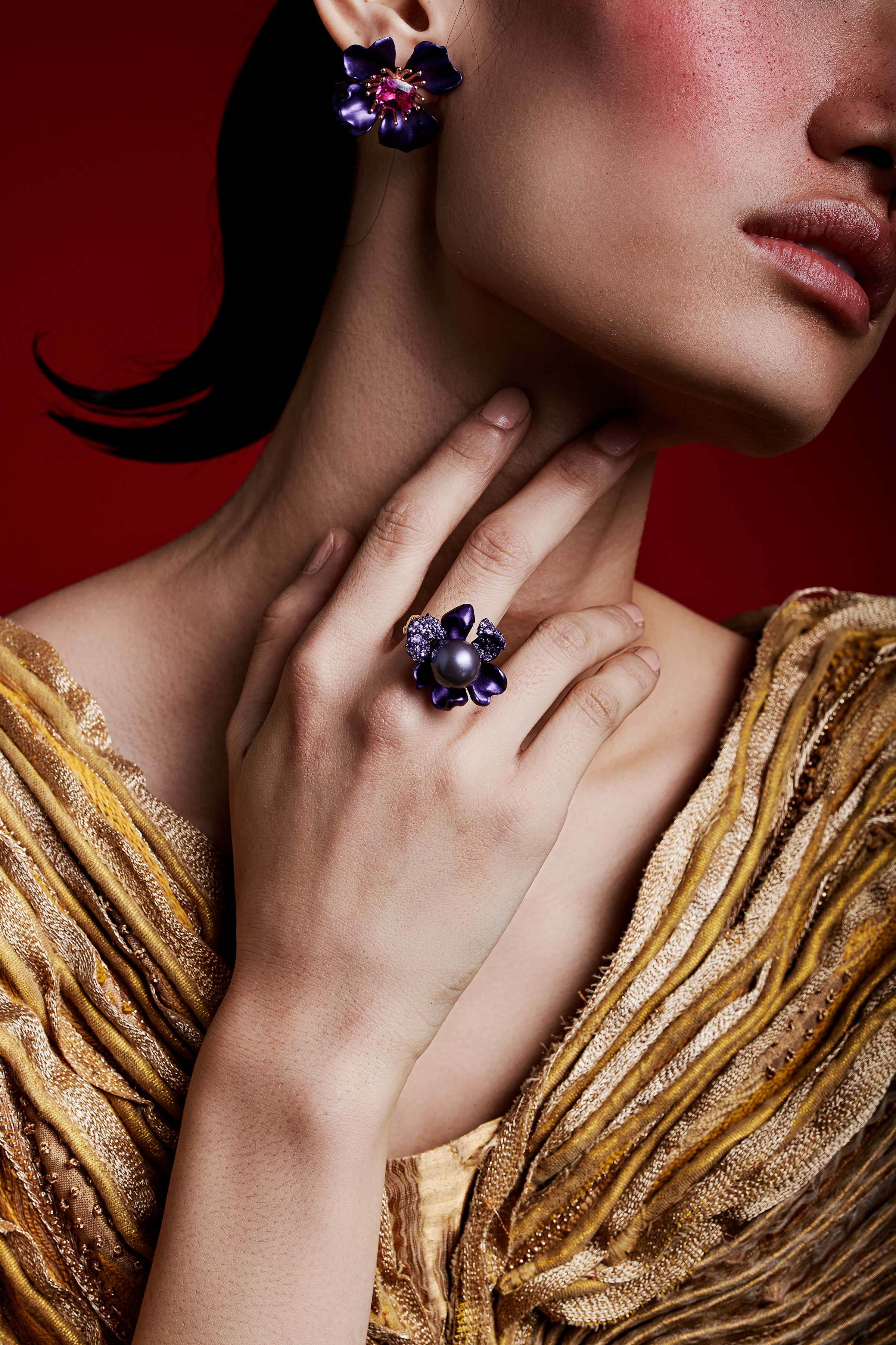 Royal Amethyst Bloom Cocktail Ring