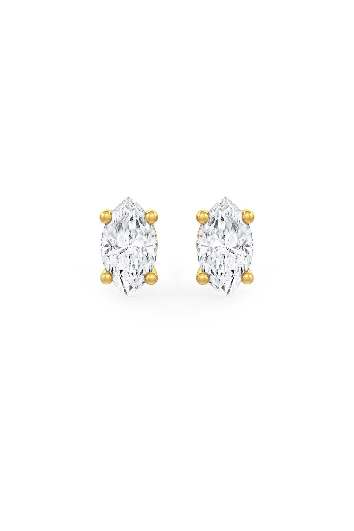 Marquise Shaped 5x10mm Solitaire Stud Earrings