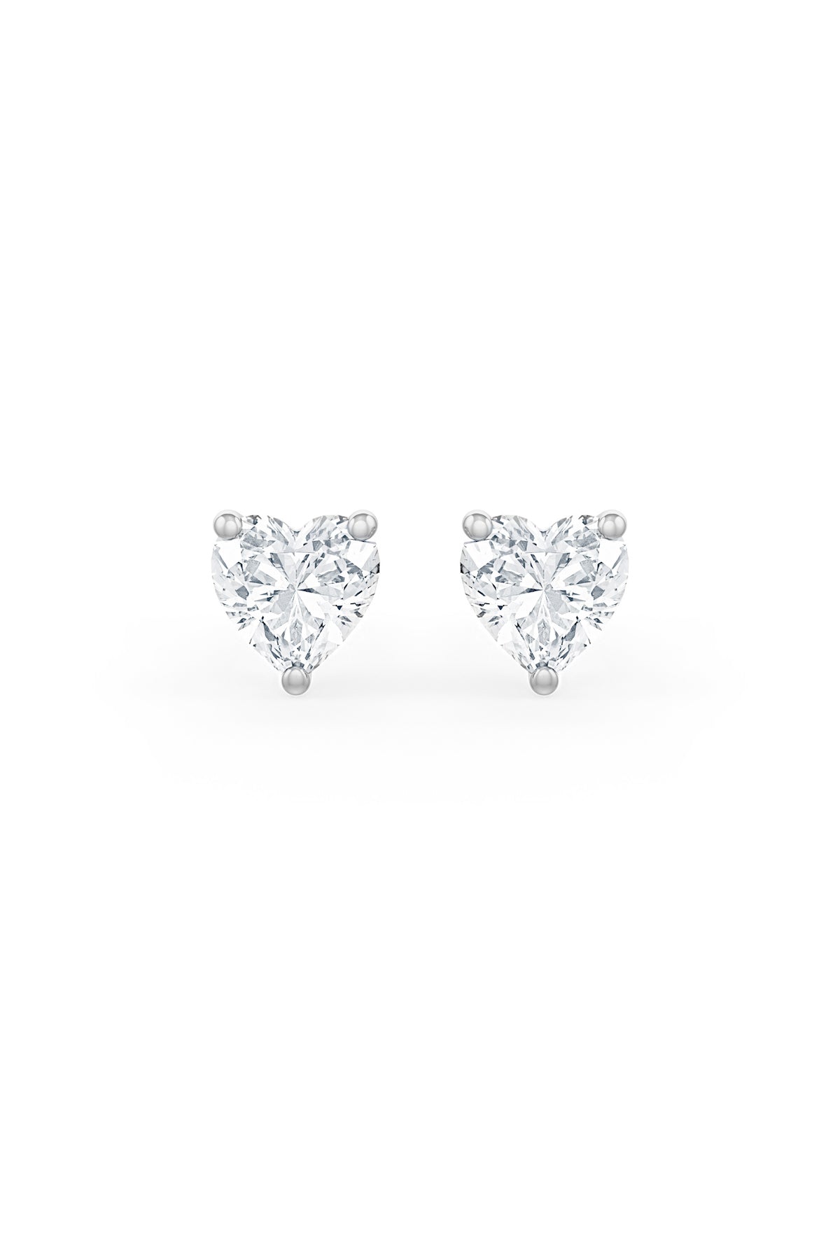 Heart Shaped 8x8mm Solitaire Stud Earrings