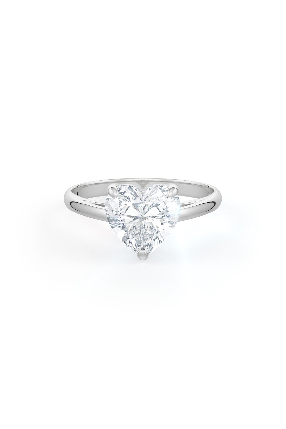 Heart Shaped 8x8mm Solitaire Engagement Ring