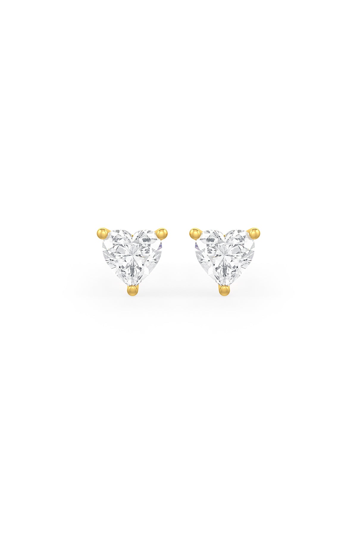 Heart Shaped 6x6mm Solitaire Stud Earrings