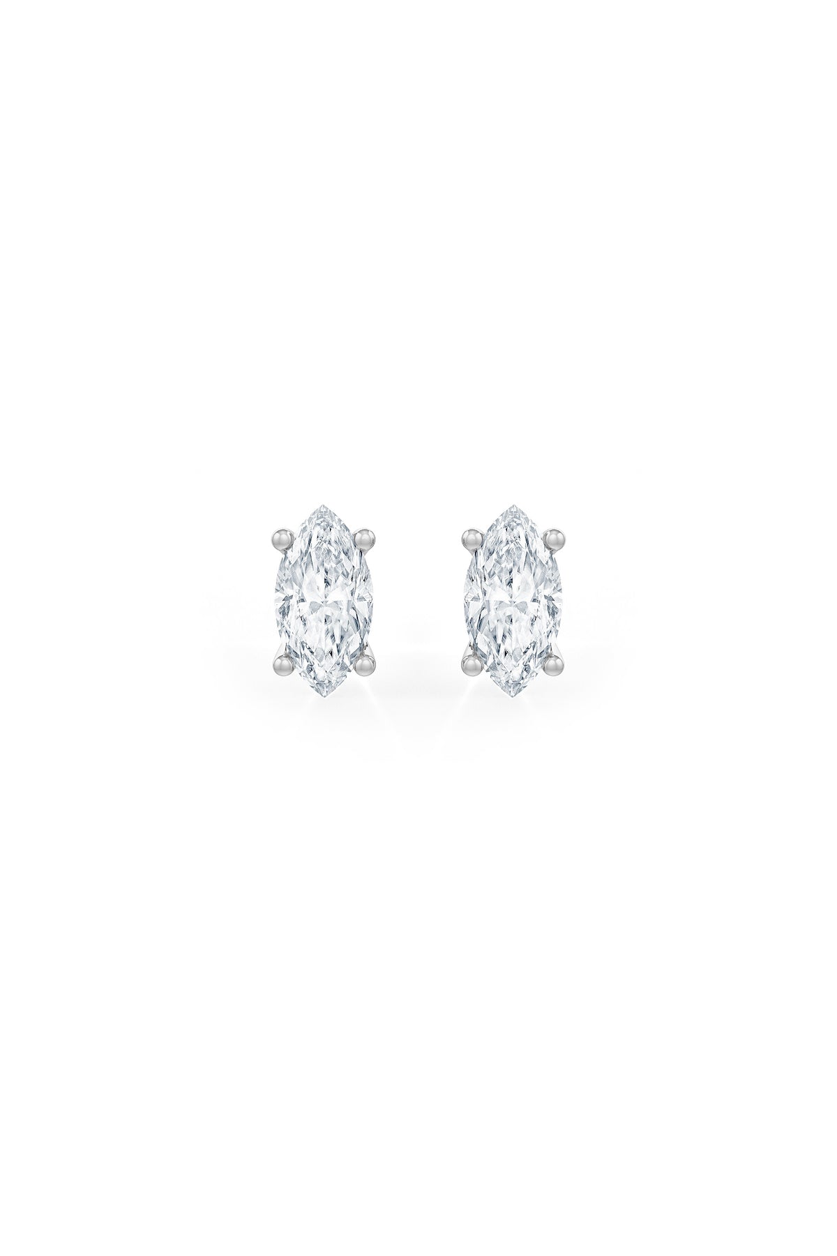 Marquise Shaped 4x8mm Solitaire Stud Earrings