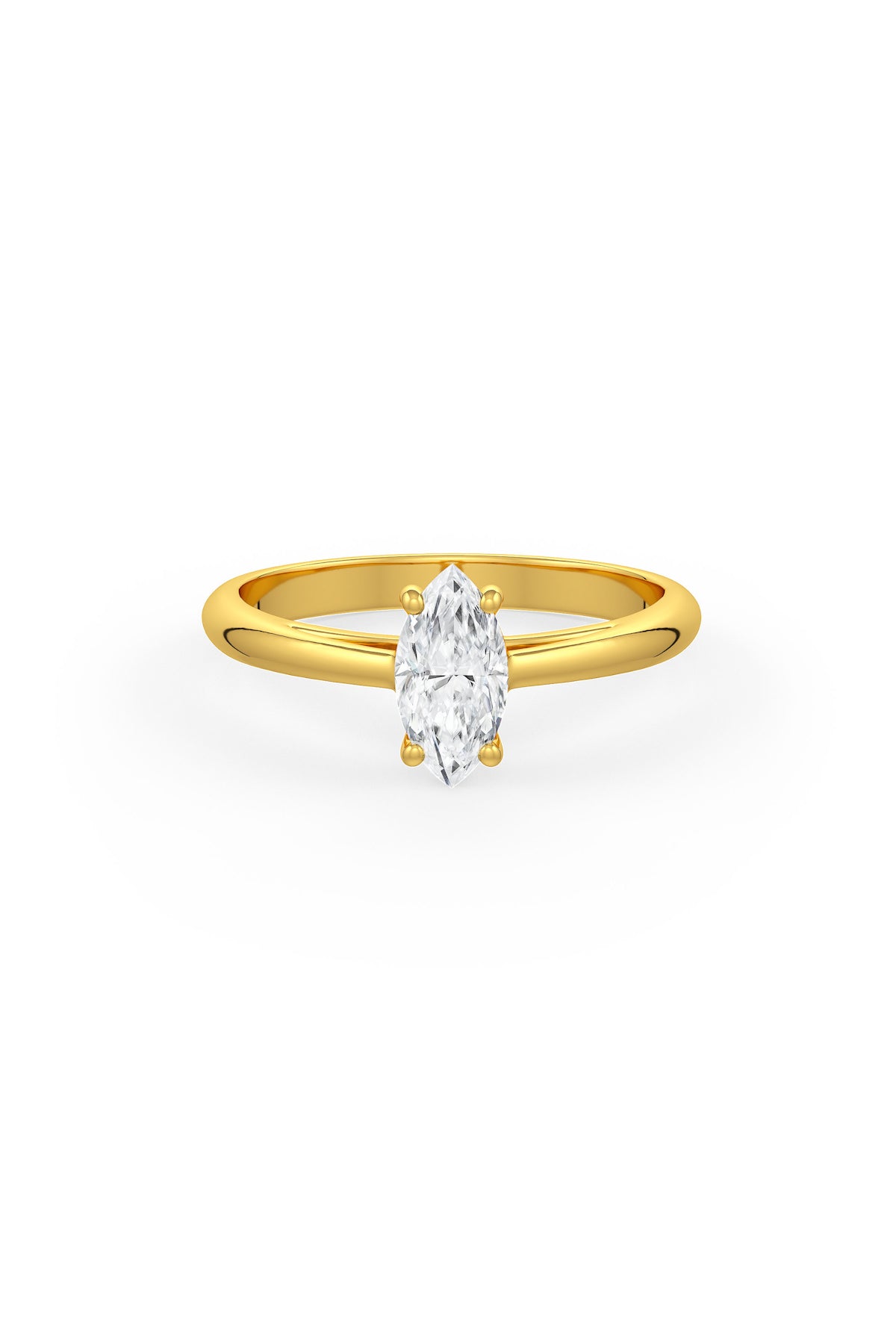 Marquise Shaped 4x8mm Solitaire Engagement Ring