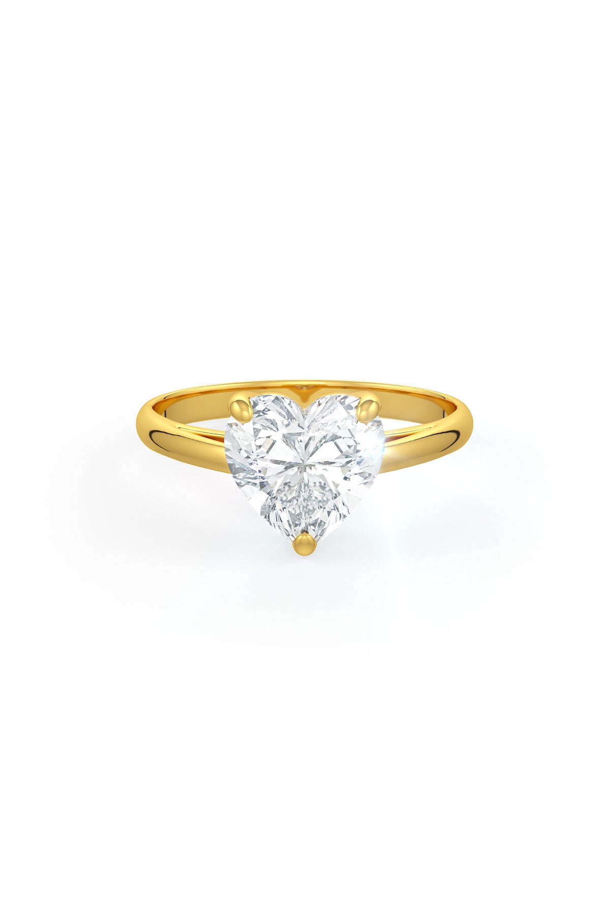 Heart Shaped 8x8mm Solitaire Engagement Ring