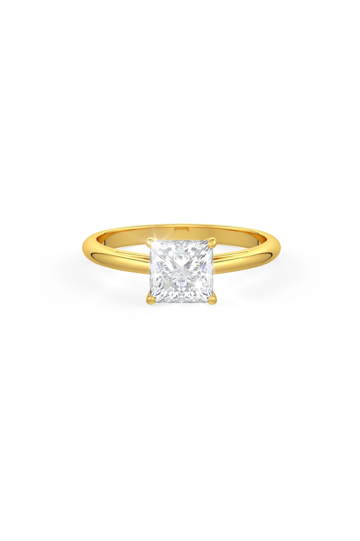 Square Shaped 6x6mm Solitaire Engagement Ring