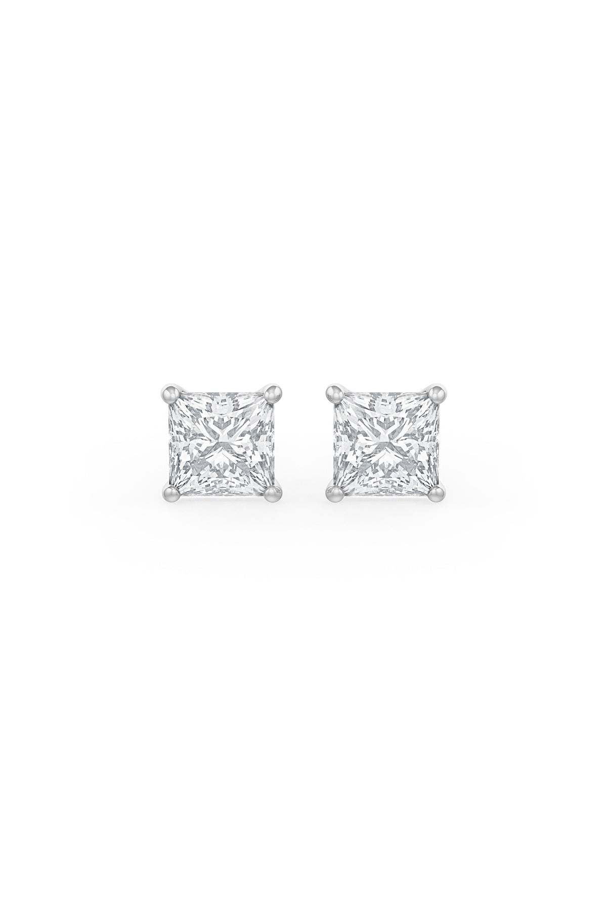 Square Shaped 6x6mm Solitaire Stud Earrings